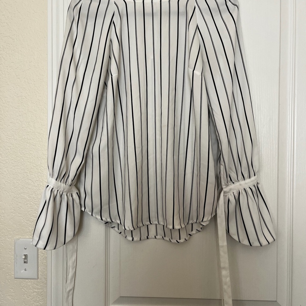 Dalia Off-Shoulder Blouse with Black Stripes